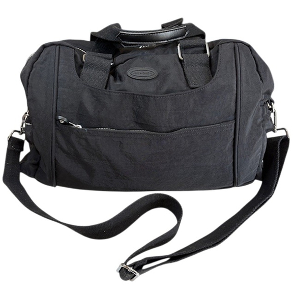 LILY & DREW Handbags - LILY & DREW Travel Tote Crossbody Carry On Bag Black Nylon with Shoulder Strap